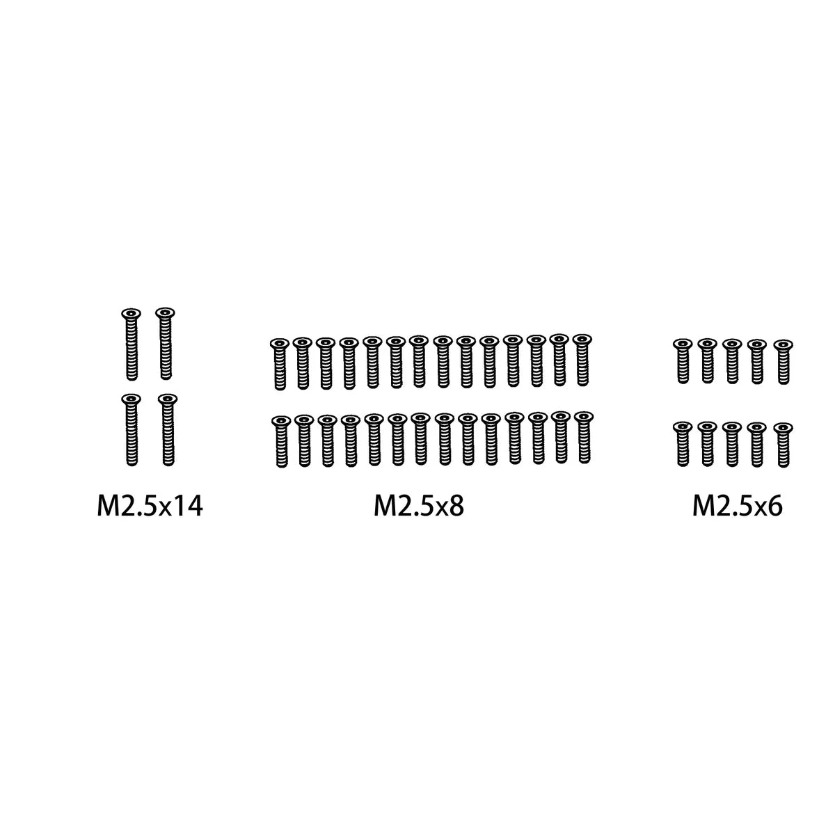 Absima Schrauben-Set M2.5x14/M2.5x8/M2.5x6 für Monster Truck Mini AMT 1610161