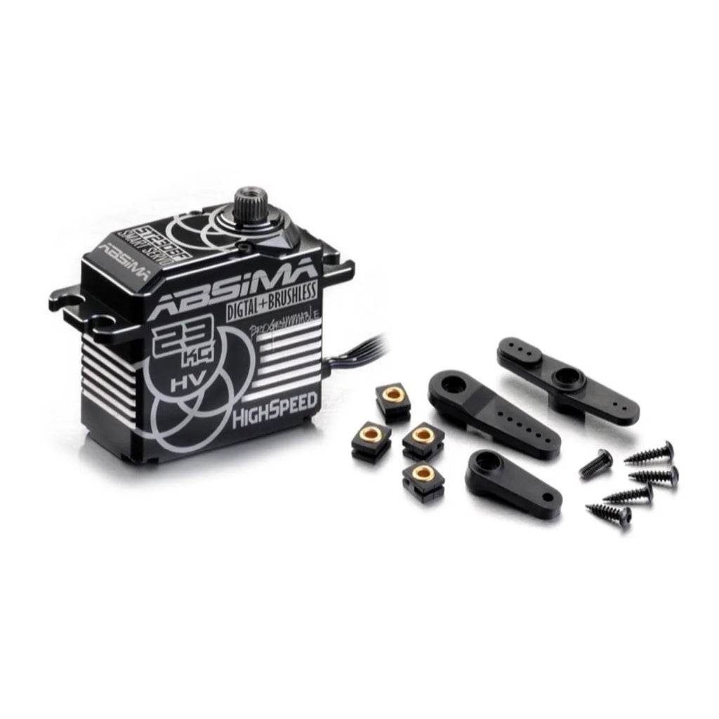Absima 2030100 HV Digital Voll-Alu Servo ST23DBF 23KG Team-Spec. – mit Servohörnern und Befestigungsmaterial
