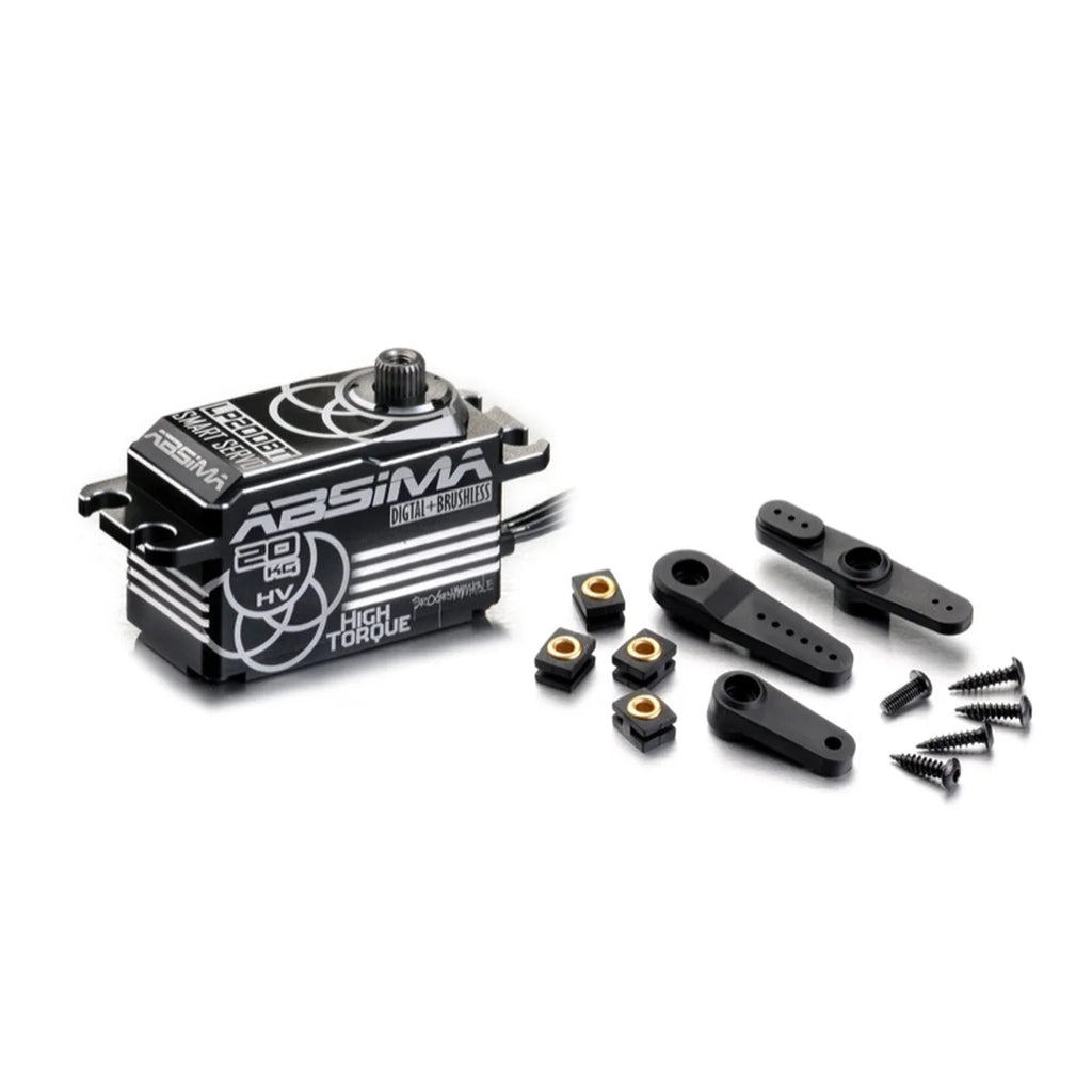 Absima 2030103 HV Digital Voll-Alu Servo LP20DBT 20KG Team-Spec. – mit Servohörnern und Befestigungsmaterial