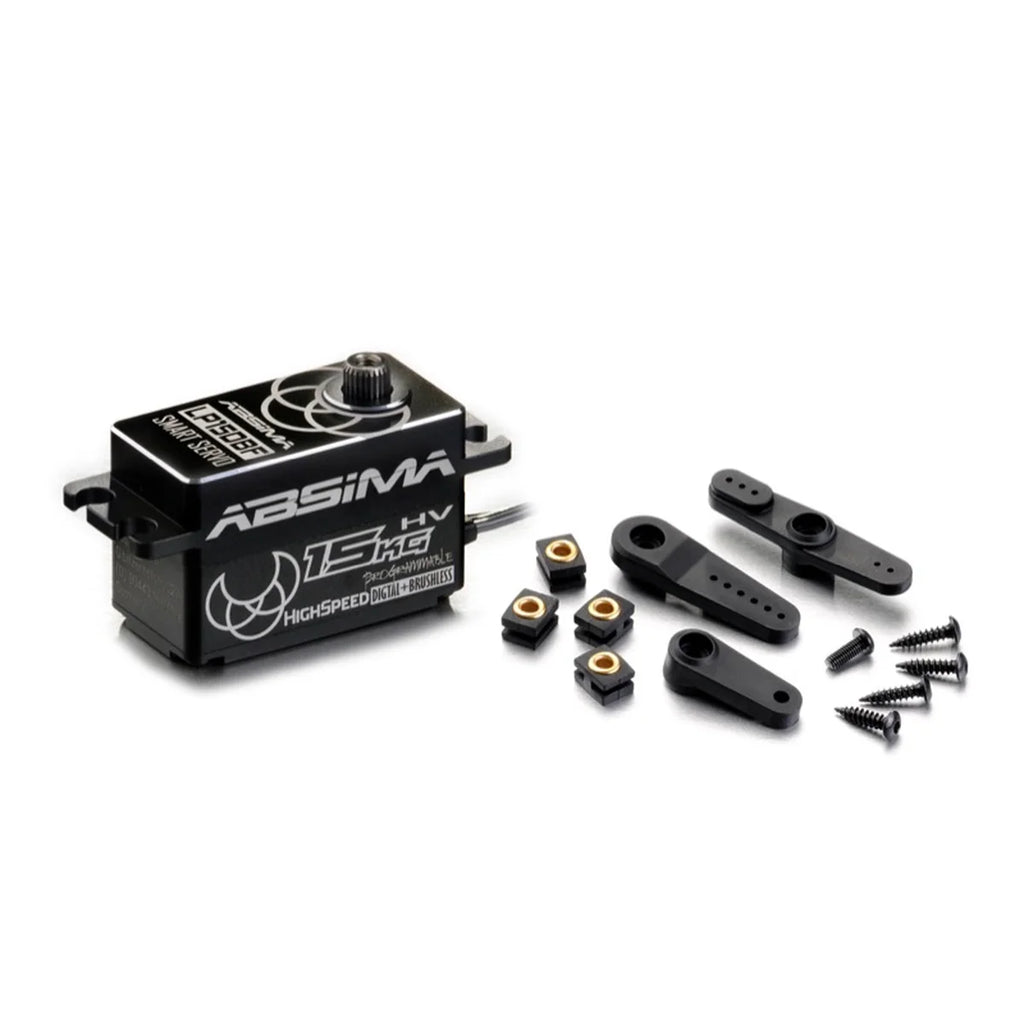 Absima 2030106 HV Digital Alu Servo LP15DBF 15KG Race-Spec. – mit Servohörnern und Befestigungsmaterial