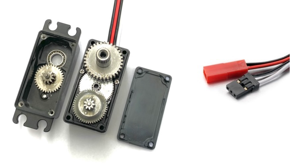 Absima 2030108 HV 3S/4S Digital Alu Servo LP34DBT Crawler-Spec. wasserdicht – Innenleben mit Getriebe
