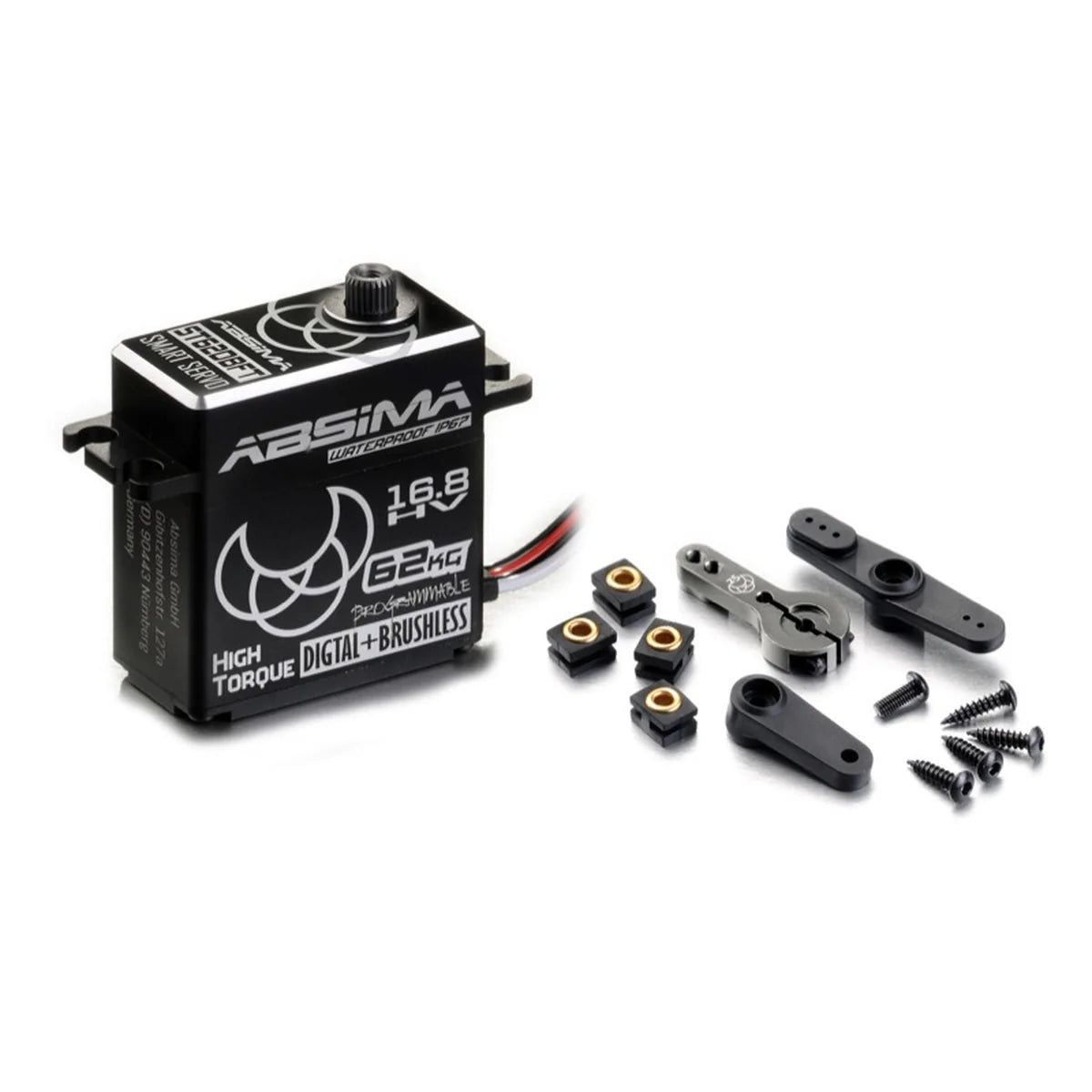 Absima 2030109 HV 3S/4S Digital Alu Servo ST62DBFT Crawler-Spec. wasserdicht – mit Servohörnern und Befestigungsmaterial
