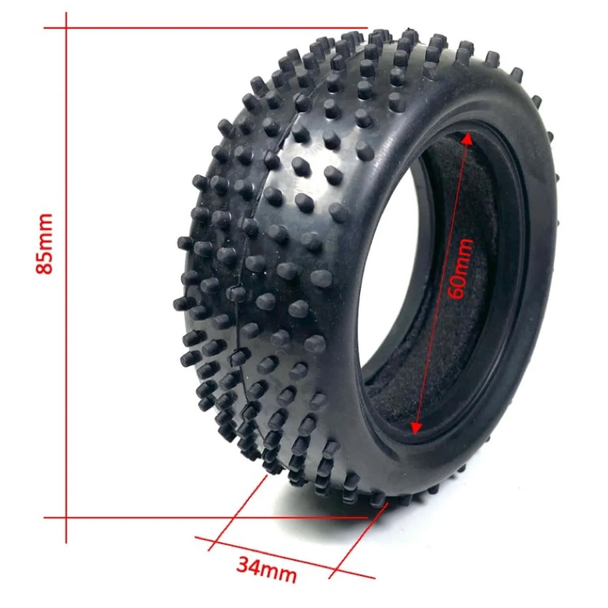 Absima 1:10 Alu. Buggy Räderset 4WD Stift vorne 12mm Hex (2) 2500023