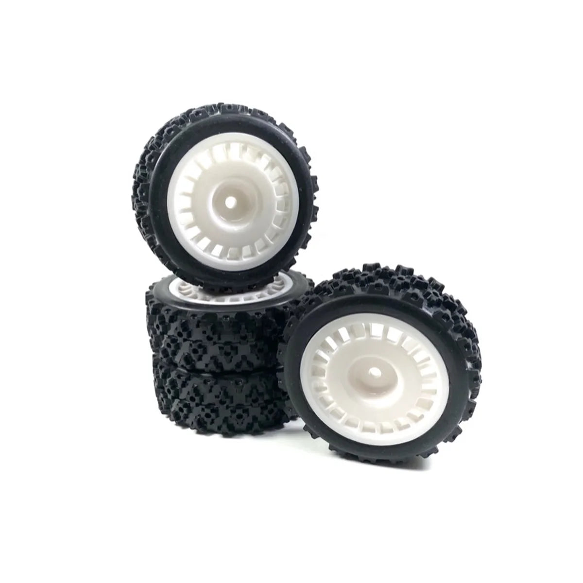 Absima 1:10 Räderset "Rally Block Design" (4) Weiß 2510062