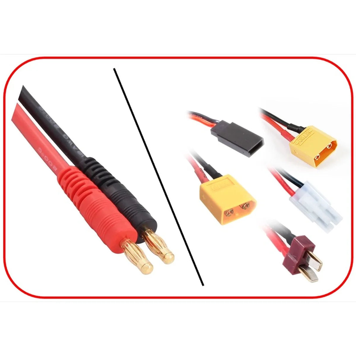 Absima Ladekabel 4mm Goldkontaktstecker - XT90/XT60/T/JR/Tam 300mm 3040046