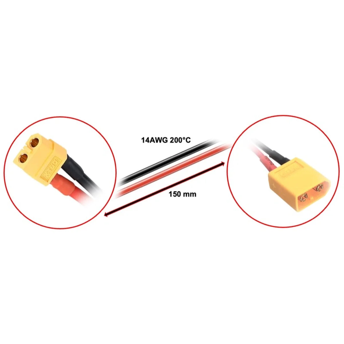 Absima Ladekabel XT60 15cm XT60 3040052