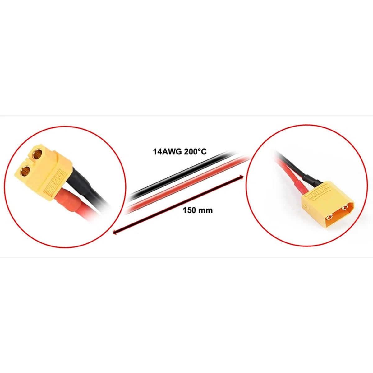 Absima Ladekabel XT60 15cm XT90 3040053