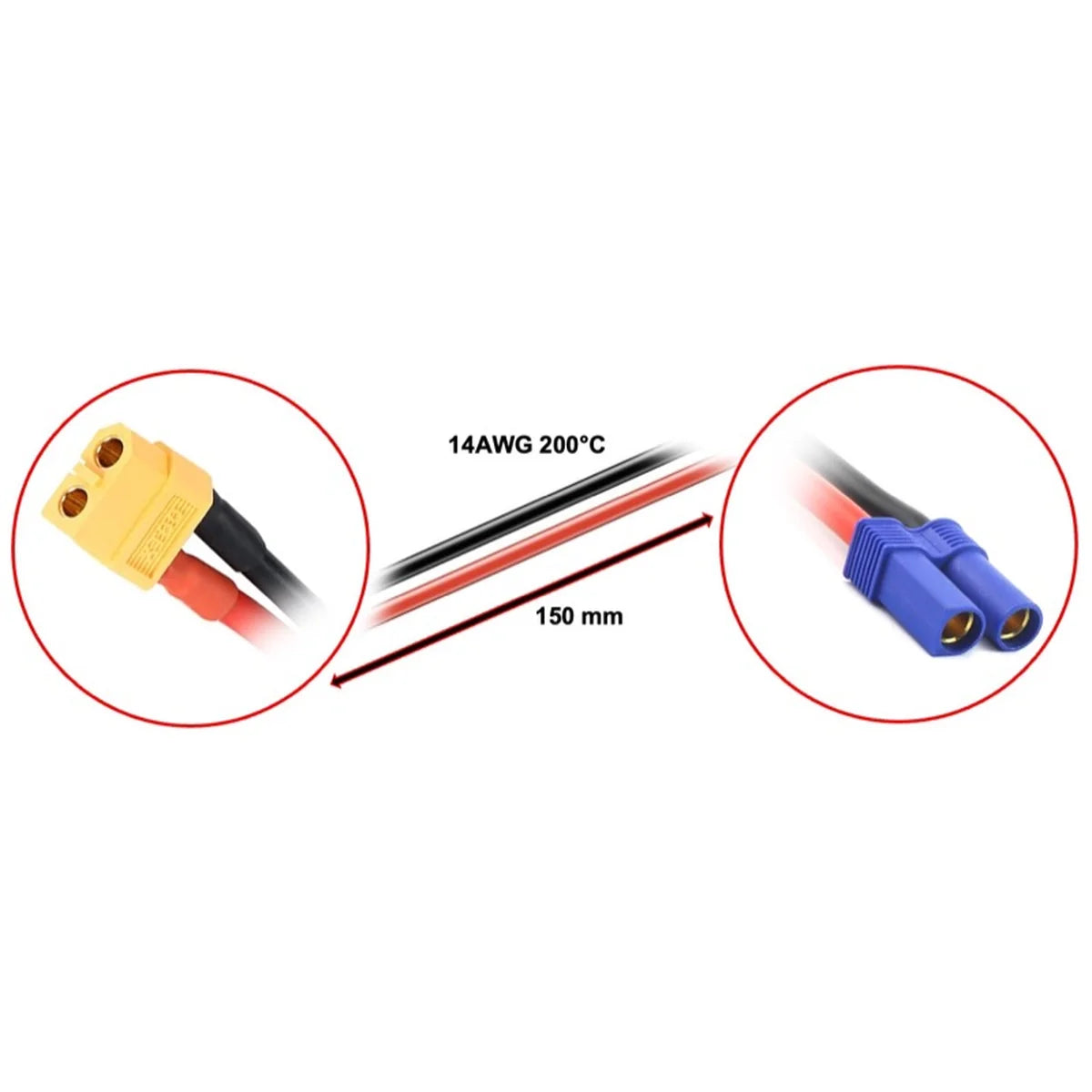 Absima Ladekabel XT60 15cm EC5 3040054