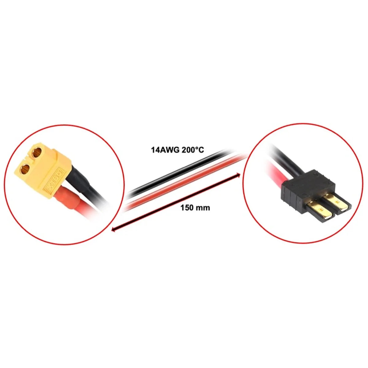 Absima Ladekabel XT60 passend für Traxxas 15cm 3040056