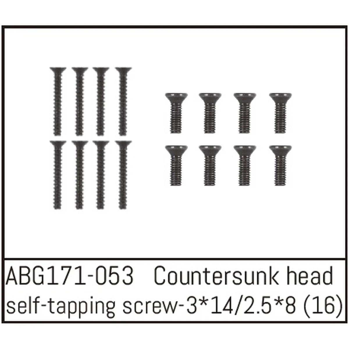 Absima Senkkopfschrauben M3x14 (8) / M2.5x8 (8) ABG171-053