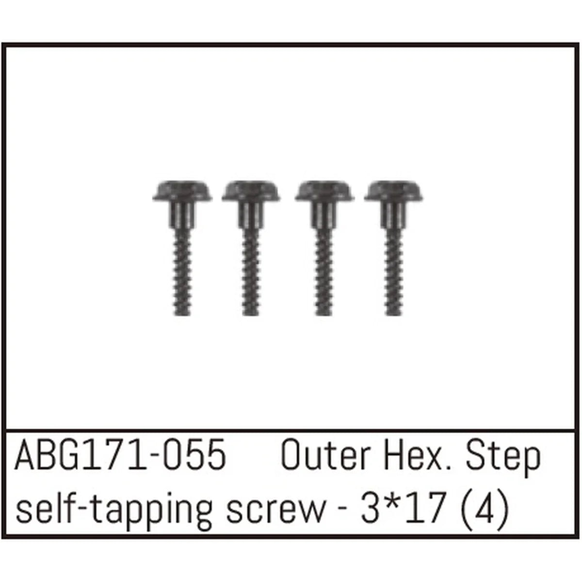 Absima Außen Hex. Step selbstschneidende Schrauben M3x17 (4) ABG171-055