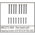 Absima Linsenkopfschrauben M2.5x27 (8) / M2.5x20 (8) ABG171-058