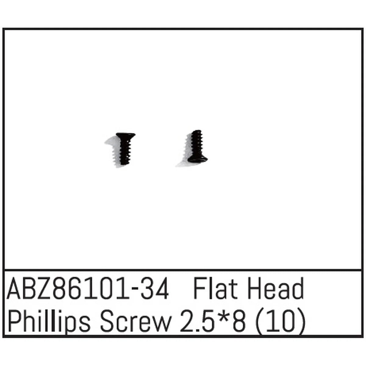 Absima Flachkopf-Kreuzschlitzschrauben 2.5x8 - Mini AMT (10) ABZ86101-34