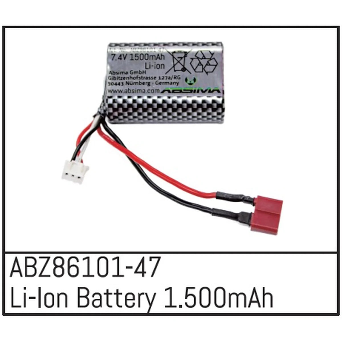 Absima Li-Ion Akku 1,500mAh - Mini AMT ABZ86101-47