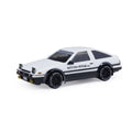 Absima AE86 Truend Drift Car 4WD 10045 im Maßstab 1:43 Drift RTR – Seitenansicht mit weißer Karosserie und schwarzen Rädern