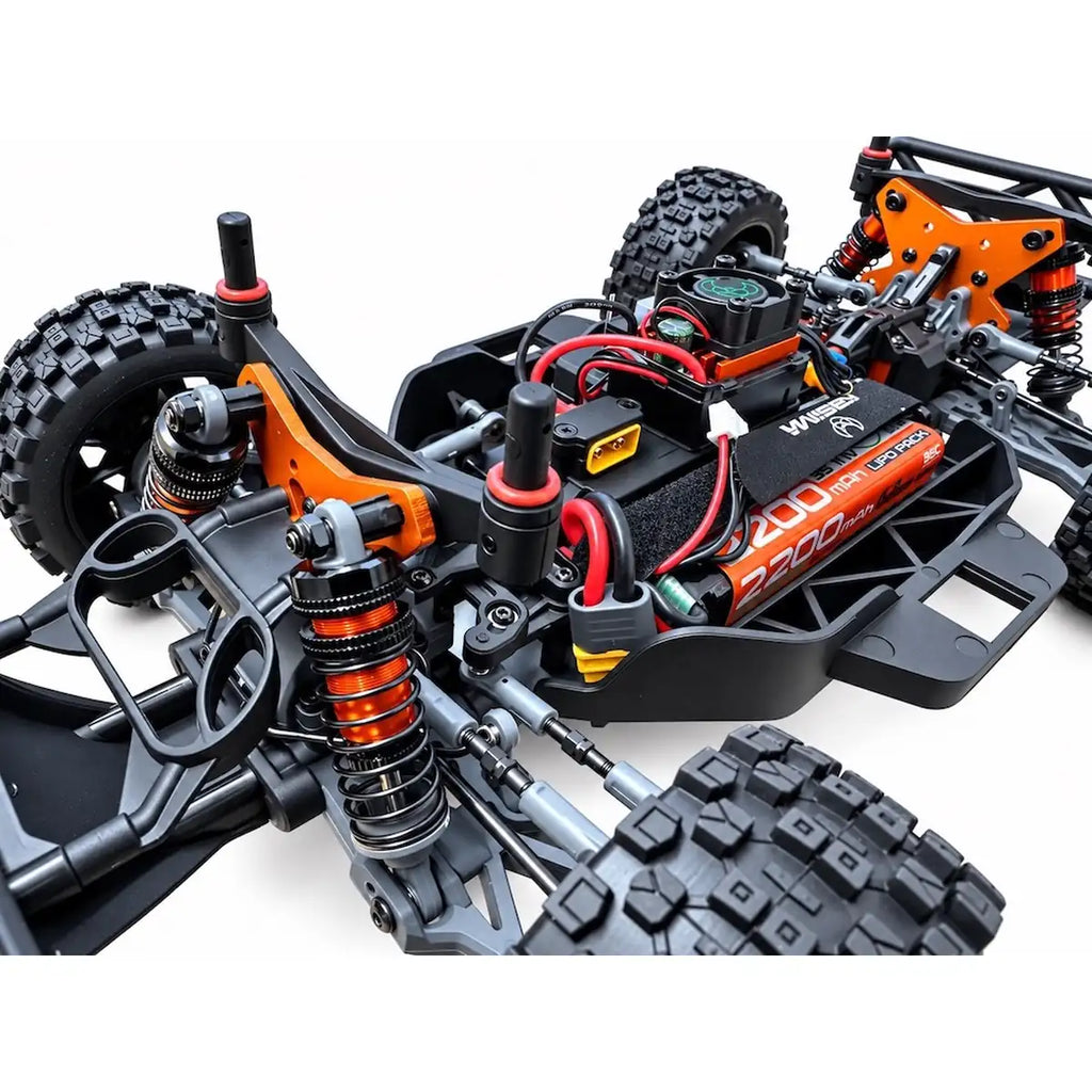 Absima Bashcore BL/3S 4WD Gelb/Grau 12125 im Maßstab 1:12 Short Course Truck RTR – Draufsicht
