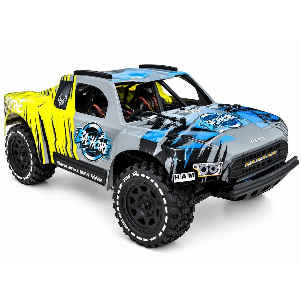 Absima Bashcore BL/3S 4WD Gelb/Grau 12125 im Maßstab 1:12 Short Course Truck RTR – Frontansicht