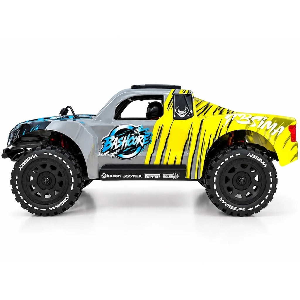 Absima Bashcore BL/3S 4WD Gelb/Grau 12125 im Maßstab 1:12 Short Course Truck RTR – Seitenansicht