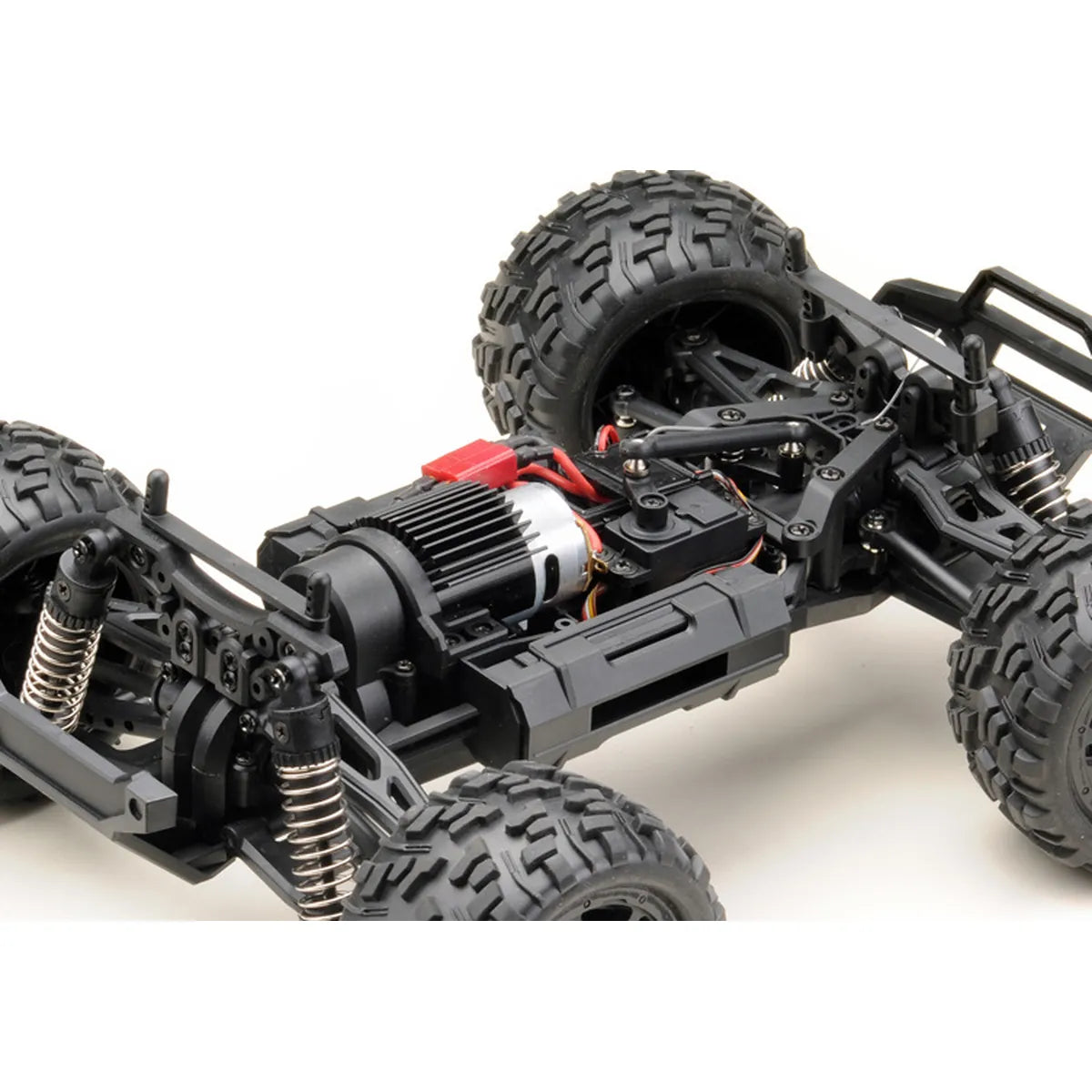 Absima Charger Sand Buggy 4WD 14003 im Maßstab 1:14 Buggy RTR – Detailansicht Chassis mit Motor und Elektronik