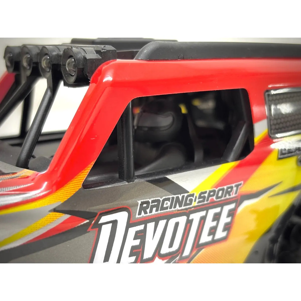 Absima Desert Runner 4WD Blau 10033 im Maßstab 1:20 Buggy RTR – Detailansicht auf Karosserie und Dachträger mit LED-Leuchten