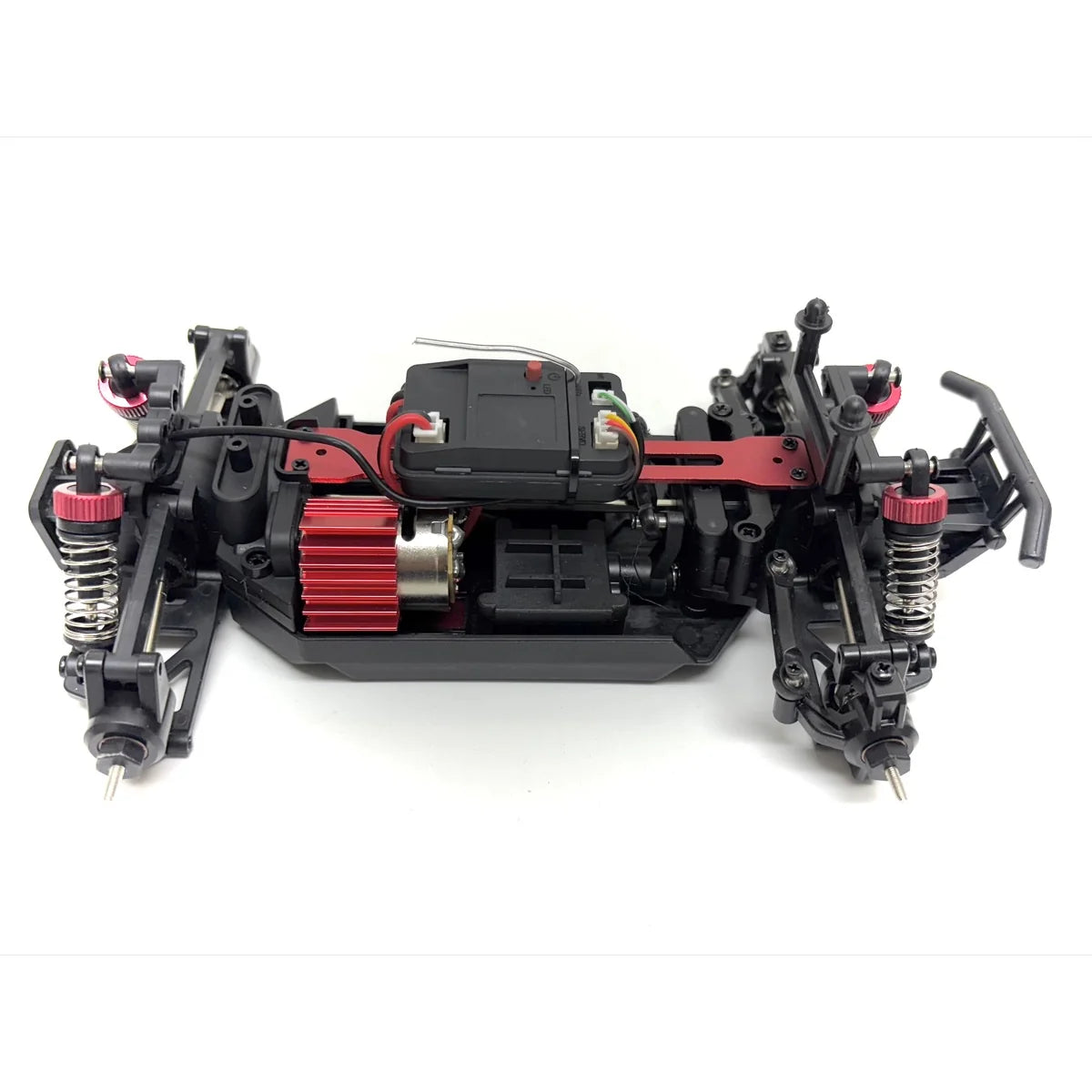 Absima Desert Runner 4WD Blau 10033 im Maßstab 1:20 Buggy RTR – Detailansicht Chassis ohne Karosserie