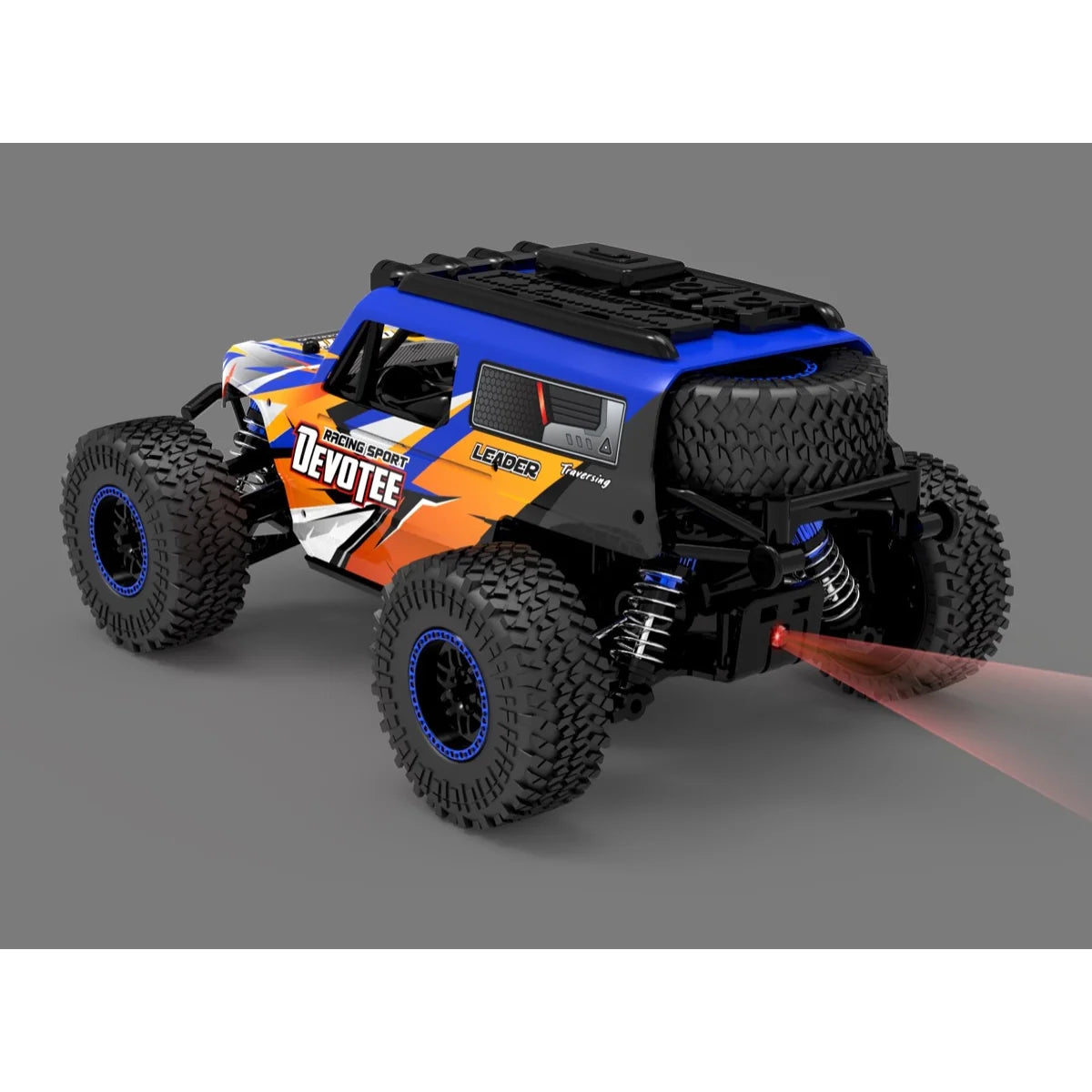 Absima Desert Runner 4WD Blau 10033 im Maßstab 1:20 Buggy RTR – Rückansicht mit Rädern, Stoßfänger, Dachgepäckträger