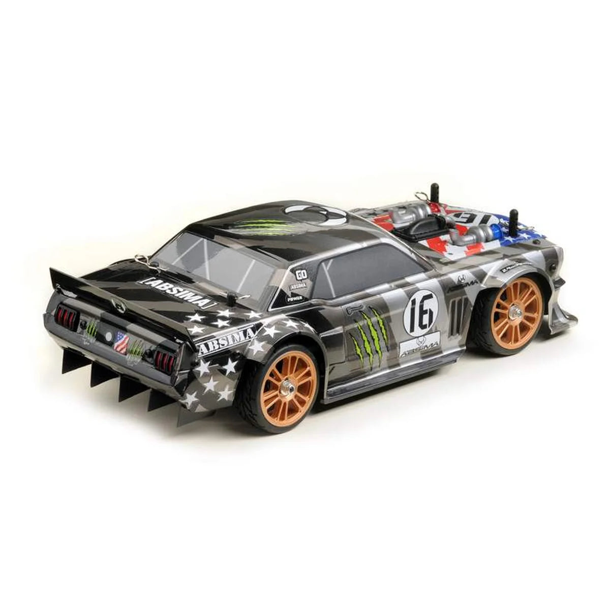 Absima Fun Maker Tourenwagen BL Stars'n Grau 16010 im Maßstab 1:16 Onroad RTR – Rückansicht