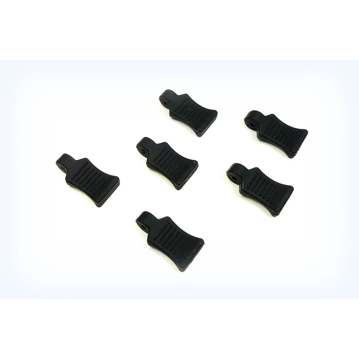 Absima Gummi Splint - Grip 6stk 2440057 Zubehör – Lieferumfang und Zubehör sechs schwarze Gummi-Splinte nebeneinander