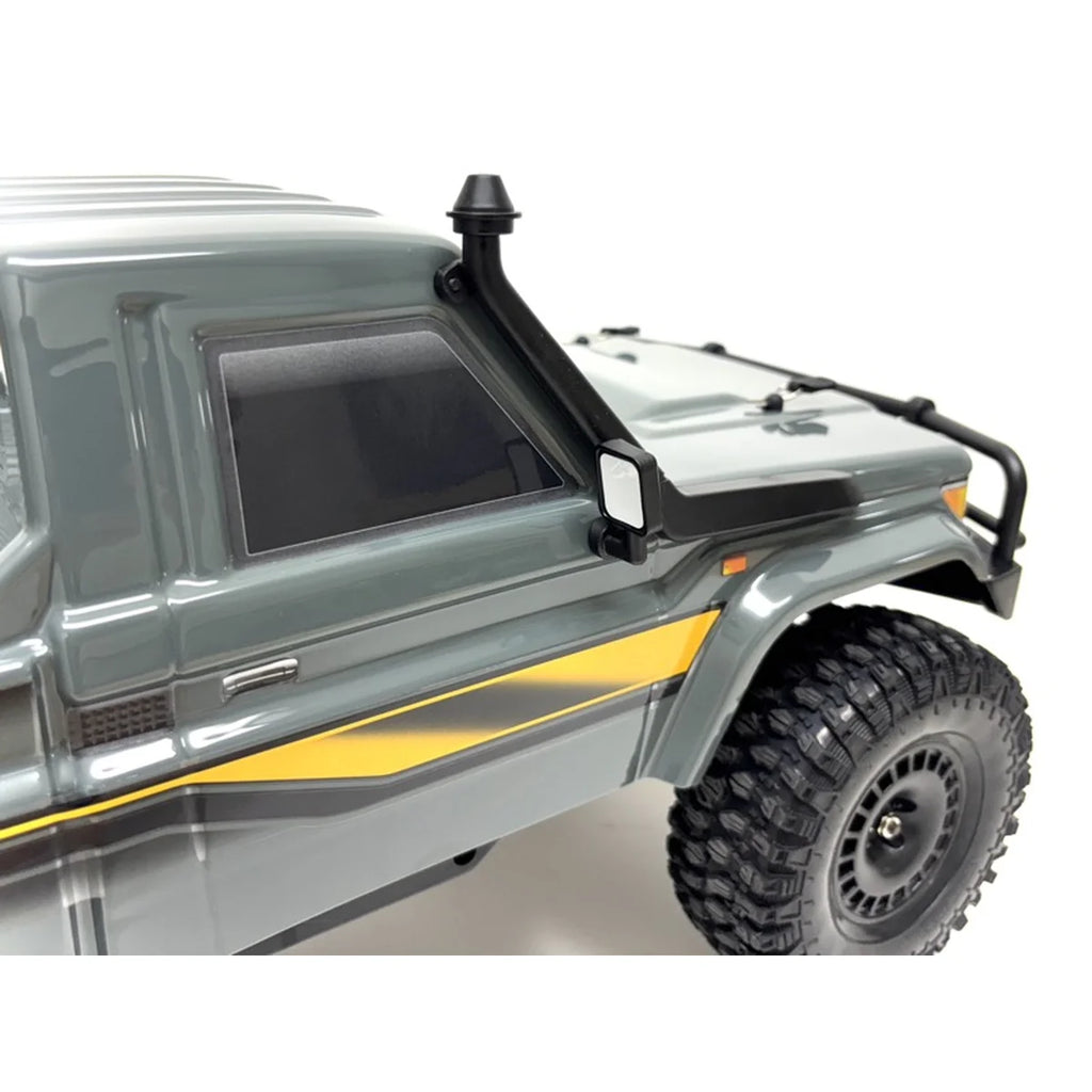 Absima Hilux Crawler CR4.4eco Grau 12050 im Maßstab 1:10 Crawler RTR – Detailansicht mit Dachträger und groben Geländereifen