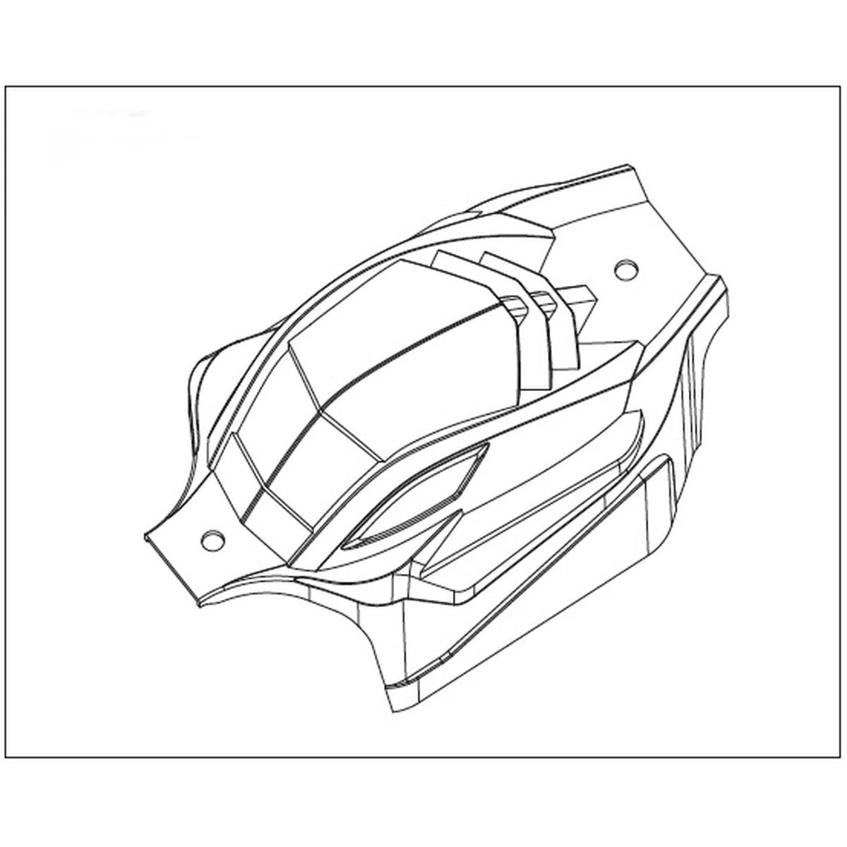 Absima Karosserie für Buggy Pulse Gelb 1240077 im Maßstab 1:24 Buggy – Draufsicht als Zeichnung, Buggy-Karosserie von oben