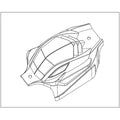 Absima Karosserie für Buggy Pulse Rot 1240076 im Maßstab 1:24 Buggy – Draufsicht als Zeichnung, Buggy-Karosserie von oben