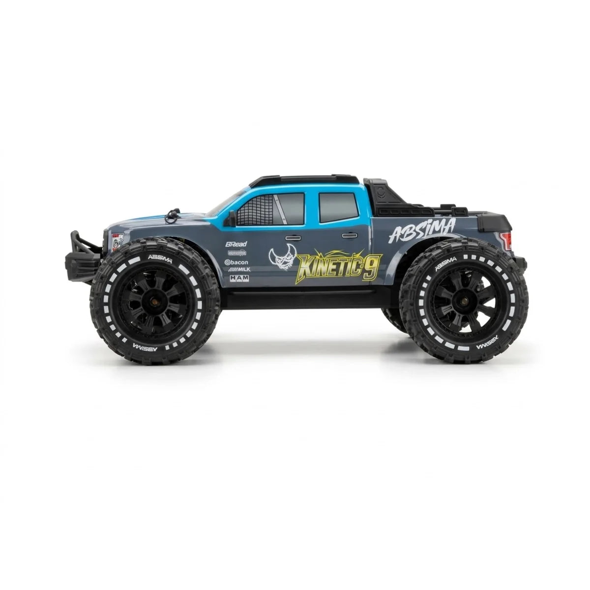 Absima Kinetic-9 BL/4S Monster Truck 4WD Blau 19001 im Maßstab 1:9 Monster Truck RTR – Seitenansicht