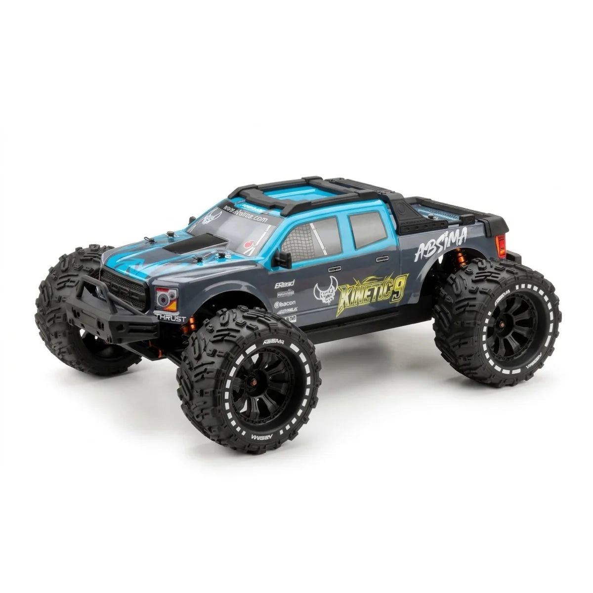 Absima Kinetic-9 BL/4S Monster Truck 4WD Blau 19001 im Maßstab 1:9 Monster Truck RTR – Seitenansicht