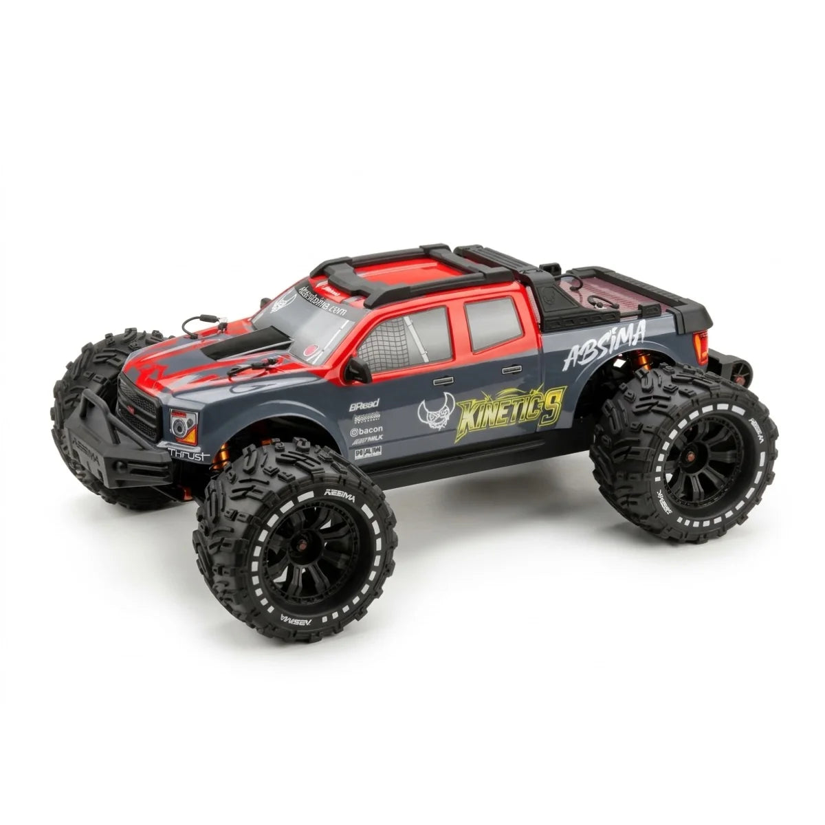 Absima Kinetic-9 BL/4S Monster Truck 4WD Rot 19002 im Maßstab 1:9 Monster Truck RTR – Seitenansicht