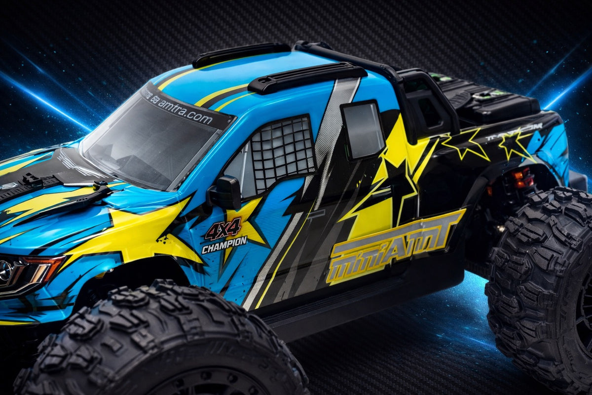 Absima MINI AMT BL/3S Monster Truck 1:16 RTR Blau 16031 – Frontansicht