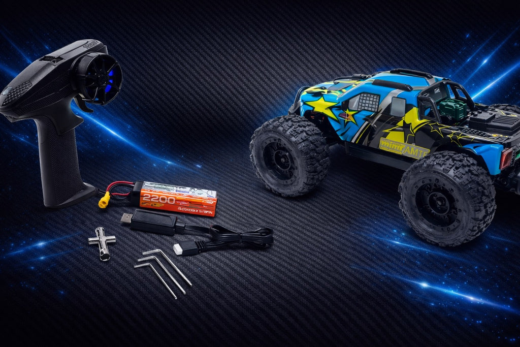 Absima MINI AMT BL/3S Monster Truck 1:16 RTR Blau 16031 – mit Fernsteuerung