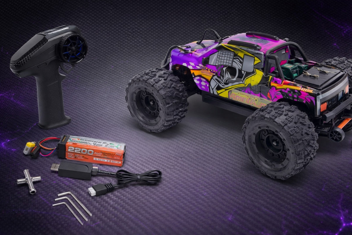 Absima MINI AMT BL/3S Monster Truck 1:16 RTR Lila 16030 – mit Fernsteuerung