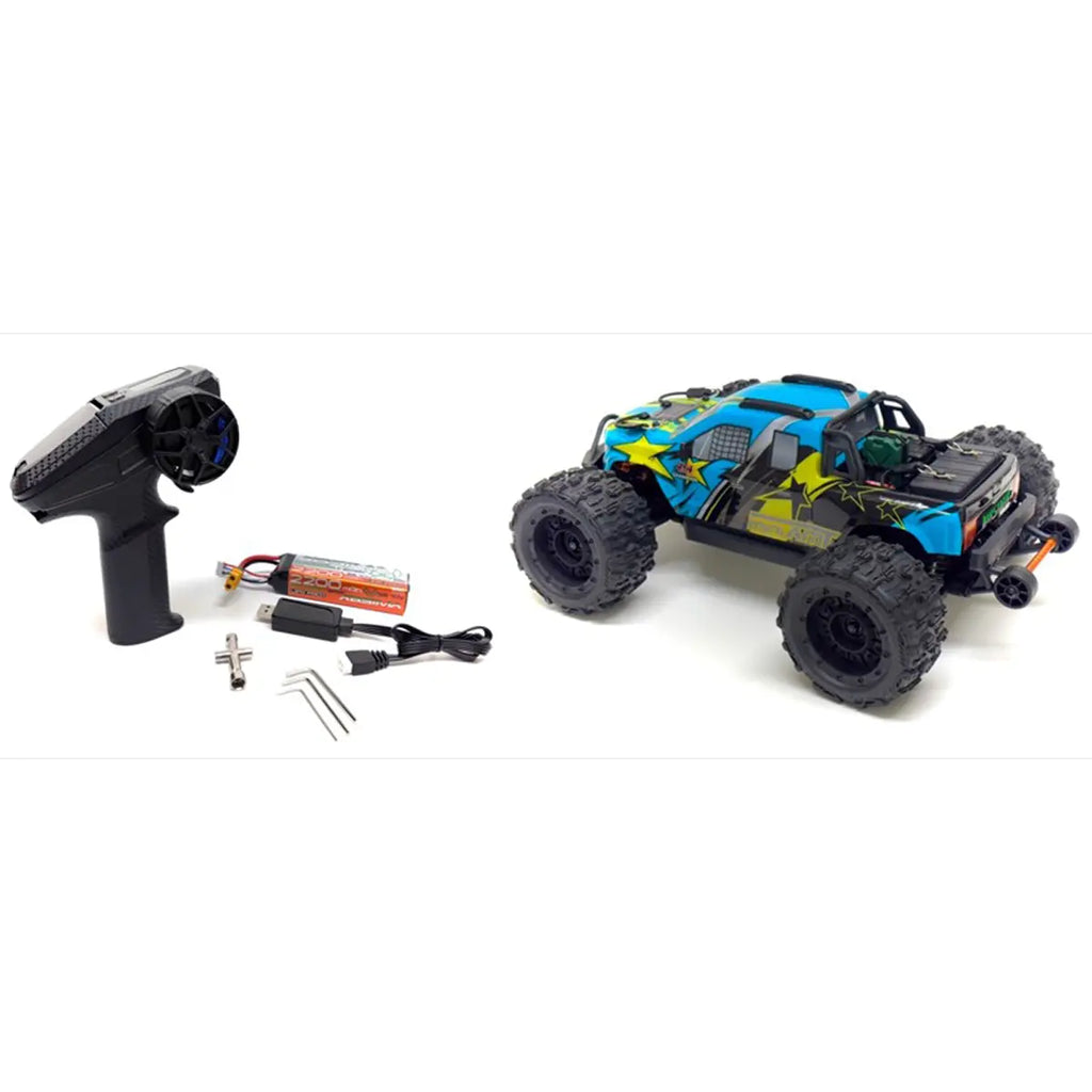 Absima MINI AMT BL/3S Monster Truck 1:16 RTR Blau 16031 – mit Fernsteuerung und Zubehör