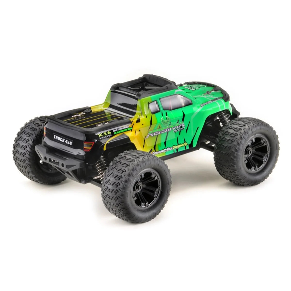 Absima Monster Truck Mini AMT 4WD Gelb/Grün 16008 im Maßstab 1:16 Monster Truck RTR – Rückansicht
