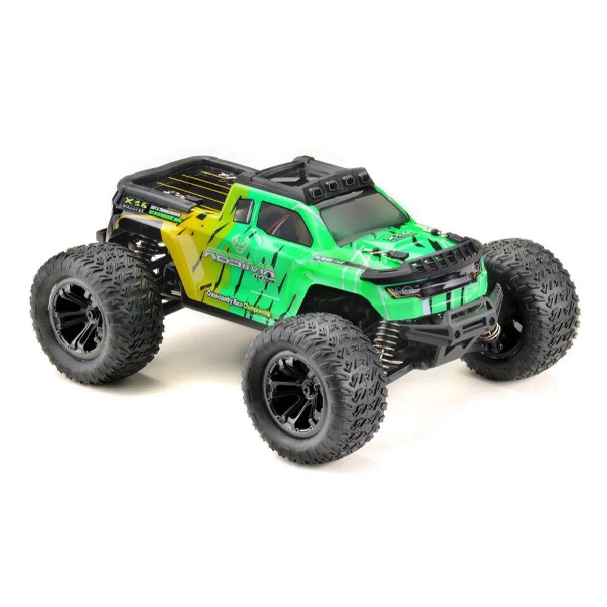 Absima Monster Truck Mini AMT 4WD Gelb/Grün 16008 im Maßstab 1:16 Monster Truck RTR – Seitenansicht