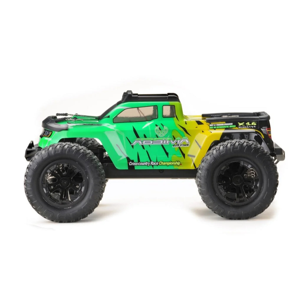 Absima Monster Truck Mini AMT 4WD Gelb/Grün 16008 im Maßstab 1:16 Monster Truck RTR – Seitenansicht