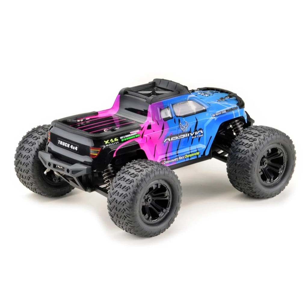 Absima Monster Truck Mini AMT 4WD Pink/Blau 16007 im Maßstab 1:16 Monster Truck RTR – Rückansicht