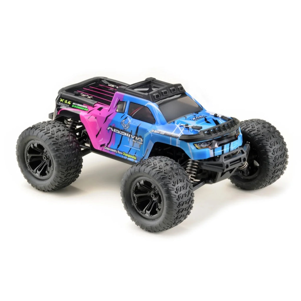 Absima Monster Truck Mini AMT 4WD Pink/Blau 16007 im Maßstab 1:16 Monster Truck RTR – Seitenansicht