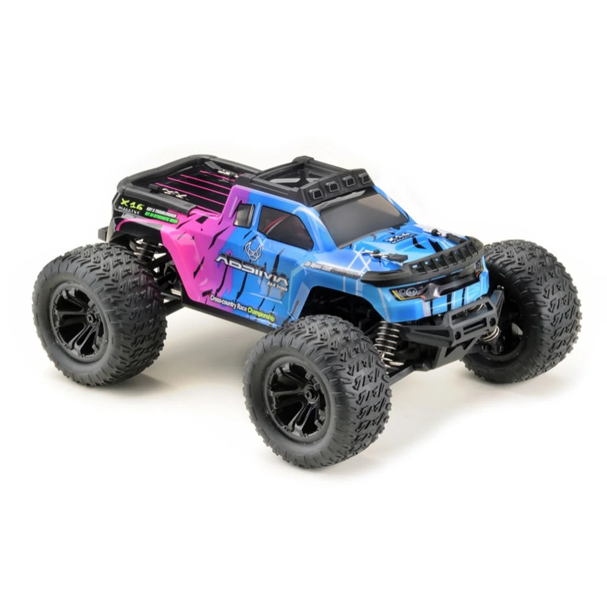 Absima Monster Truck Mini AMT 4WD Pink/Blau 16007 im Maßstab 1:16 Monster Truck RTR – Seitenansicht