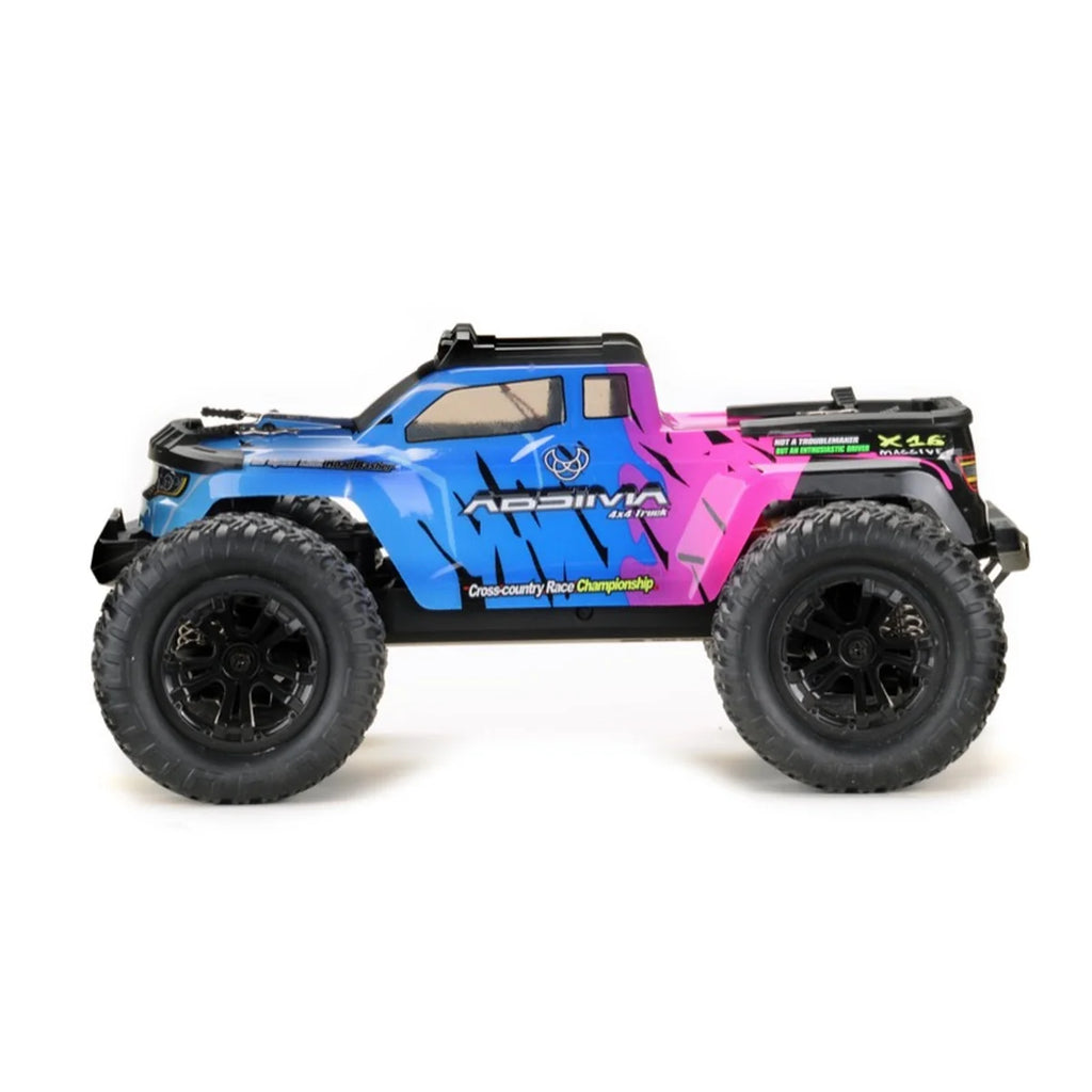 Absima Monster Truck Mini AMT 4WD Pink/Blau 16007 im Maßstab 1:16 Monster Truck RTR – Seitenansicht