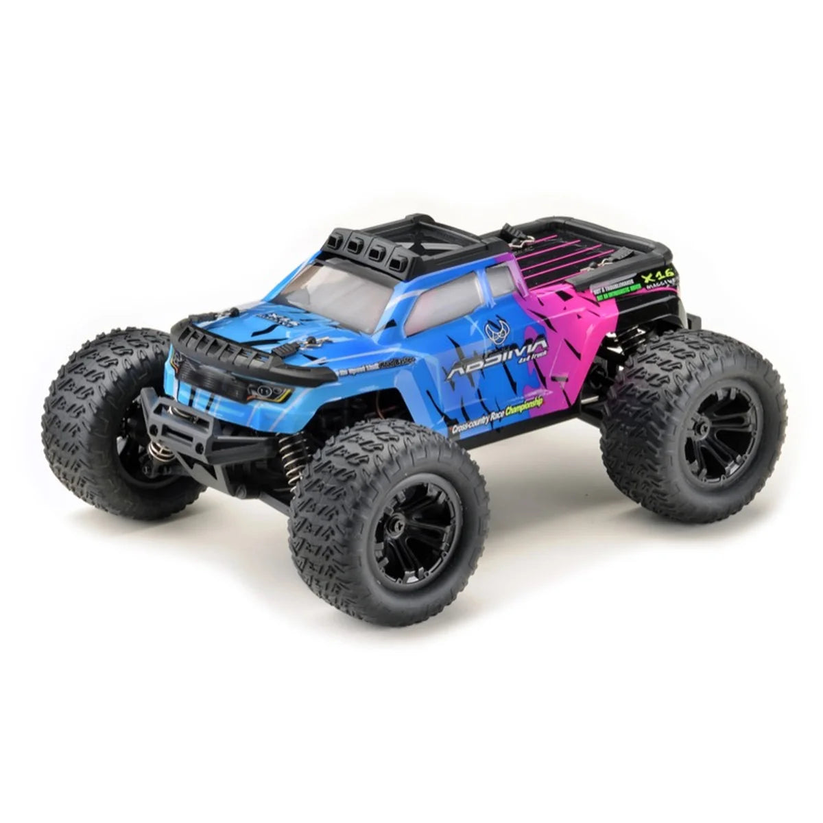 Absima Monster Truck Mini AMT 4WD Pink/Blau 16007 im Maßstab 1:16 Monster Truck RTR – Seitenansicht