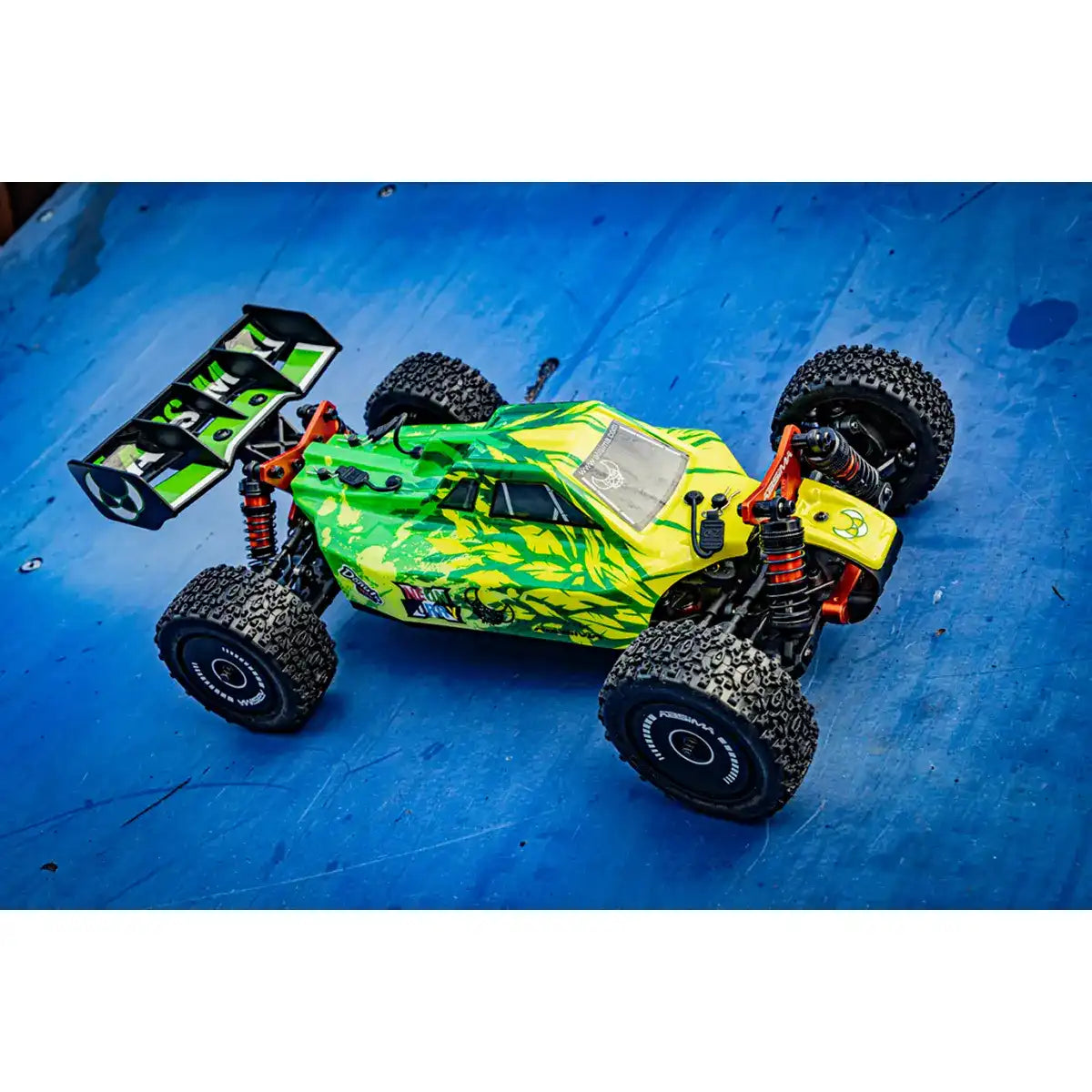 Absima Neon Furry 3S brushless Buggy 1:12 4WD RTR Grün 12121 – Schrägansicht hinten von oben