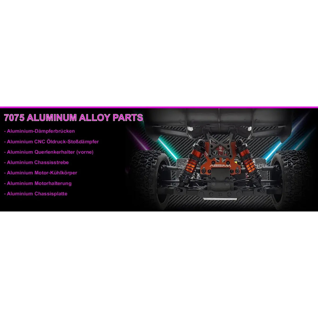 Absima Neon Furry 3S brushless Buggy 1:12 4WD RTR – 7075 Aluminium-Teile