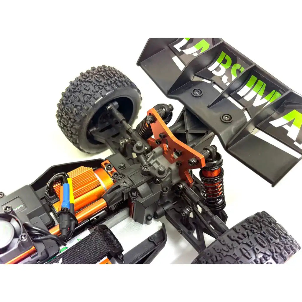Absima Neon Furry 3S brushless Buggy 1:12 4WD RTR Grün 12121 – Motor und Heckflügel mit Alu-Dämpferbrücke