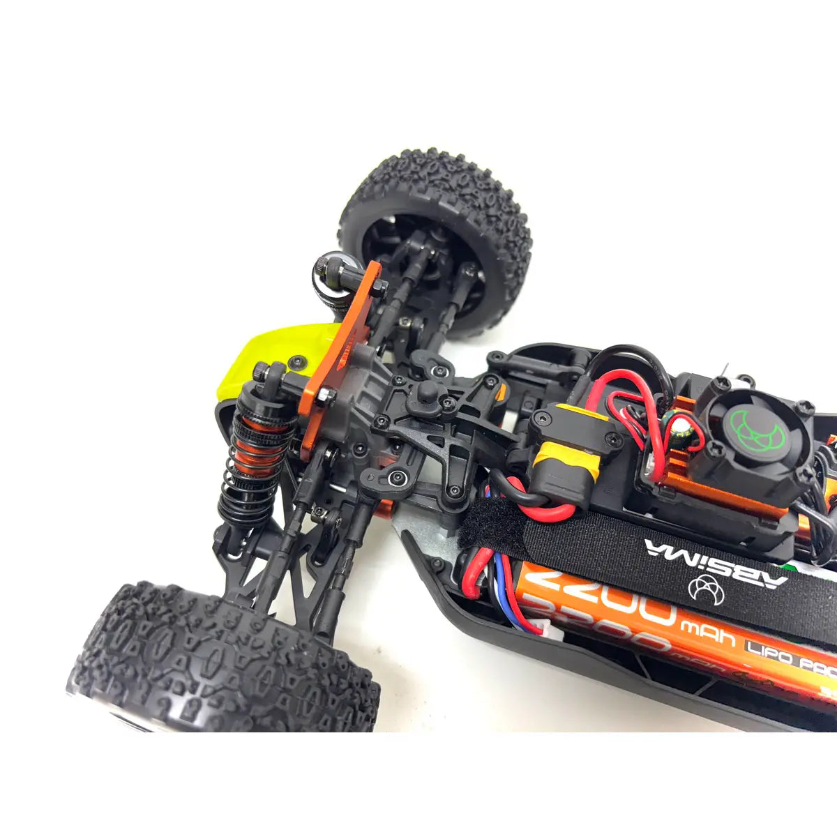 Absima Neon Furry 3S brushless Buggy 1:12 4WD RTR Grün 12121 – Vorderachse und Brushless-Regler mit Lüfter